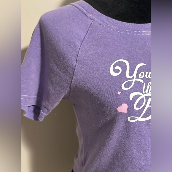 NWT PacSun Purple & White Tomorrow's A New Day Baby Cropped T-Shirt size medium - Picture 2 of 5